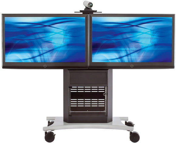 Avteq RPS-1000L Dual Rollabout Plasma/LCD Stand (Extended Back Panel)