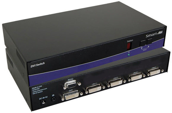 SmartAVI DV-SW4S DVI-D 4x1 Switch with RS-232 Control