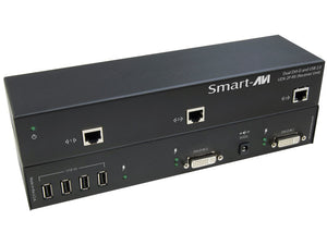 Smart UDX-2PS - Dual DVID & USB 2.0 Extender With Reclocking - 250ft over CAT5