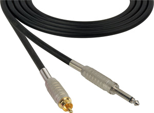 Canare Star-Quad Microphone Cable 1/4" TS Male to RCA Male 25FT (Multiple Colors)