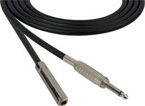 Canare Star-Quad Microphone Cable 1/4" TS Male to Female 1.5FT (Multiple Colors)