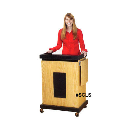 Oklahoma Sound Smart Cart Lectern with 25W Amplifier Mahogany