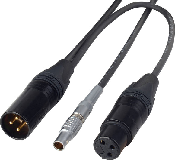 5-Pin Lemo to XLR Male & XLR Female Sound Devices Time Code Jamming Cable 10 Ft.