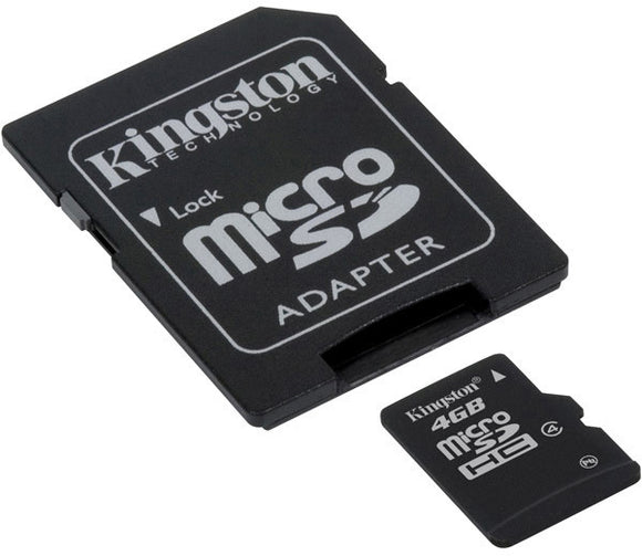 Kingston SDC4-4GB 4GB microSDHC Memory Card with SD Adapter