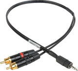 Sescom SES-IPSUMRCA12IN Stereo RCA to TRRS 3.5mm Plug Line to Mic Level iPhone / iPod / iPad Summing Cable