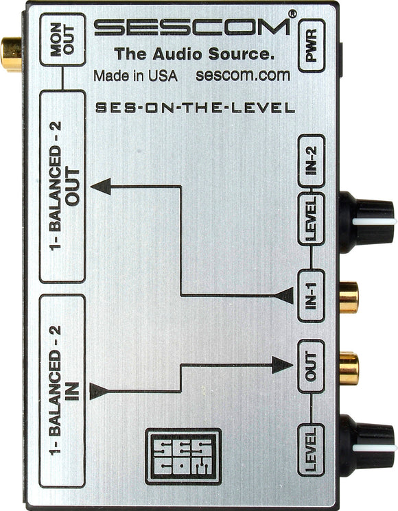 Sescom SES-ON-THE-LEVEL RCA to XLR Audio Level Converter with Level Controls