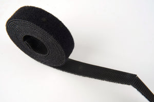 SoftCinch 3124-25 Black 24 Inch Pre-perforated 1 Inch Wide VELCRO PolyTie -25 pk