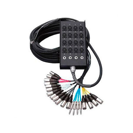 RapcoHorizon 16-Channel 12x4 Signal Series Fan to Box Snake with 1/4in Returns 75FT