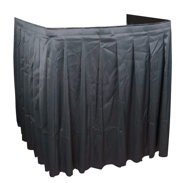 Black AV Cart Skirting 94W x 50H 3-Sided Accordian