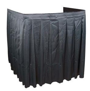 Black AV Cart Skirting 110W x 38H 4-Sided Accordian