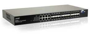 Transition Networks 16-port 10/100/1000Base-T & 8x 100/1000 SFP/RJ45 Layer 2 Managed PoE Plus Switch