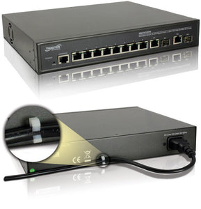 Transition Networks 8-port 10/100/1000Base-T & 2x 100/1000 SFP/RJ-45 Layer 2 Managed PoE Plus Switch