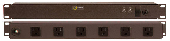 Geist Manufacturing SPTN064-10 Rear 6-Outlet 15 Amp Rackmount Power Strip