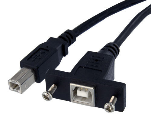 StarTech USBPNLBFBM1 Panel Mount USB Cable B to B Female to Male 1FT