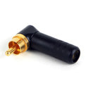 Switchcraft 3502RABAU Right Angle Cable Mount RCA Plug - Gold Pin / Black Body