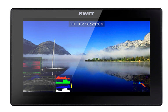 SWIT S-1073FA 7 Inch Full HD Waveform Optical Bonding LCD Monitor with Gold Mount Plate