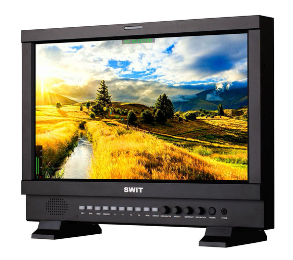 SWIT S-1173HA 17.3-inch 2K/3G/HDSDI&HDMI Studio Monitor with S-7004A Gold mount battery Plate