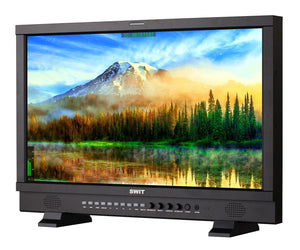 SWIT S-1243HS 23.8-inch 2K/3G/HDSDI&HDMI Studio Monitor with S-7004S V-mount Battery Plate