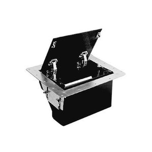 FSR TB-5G-BLK-LIFT Table Box - Black Aluminum Cover with Cable Exit Door - Lift Latches - 5 Gang