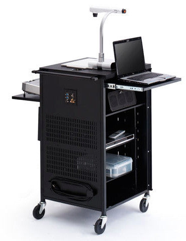 Bretford TCP23-BK PAL Multimedia Cart with Rubber Casters