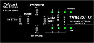 Telecast Fiber TR6442i-15 Intercom Transceiver - V2 Rackmount 1550nm