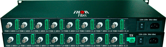 Thor F-16V32A 16 Channel CVBS Broadcast Grade 10-Bit Digital Fiber Optic Tx & Rx