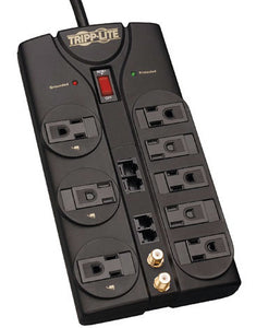 Tripplite TLP810NET 8-Outlet 3240 Joules Surge Suppressor w/10ft Cord