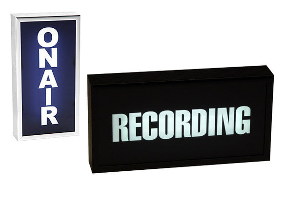 Low Profile Vertical Studio Warning Light - RECORDING in Black Matte