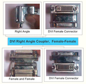 DVI Right Angle Coupler Female to Female