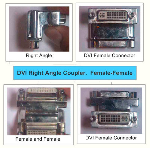 DVI Right Angle Coupler Female to Female