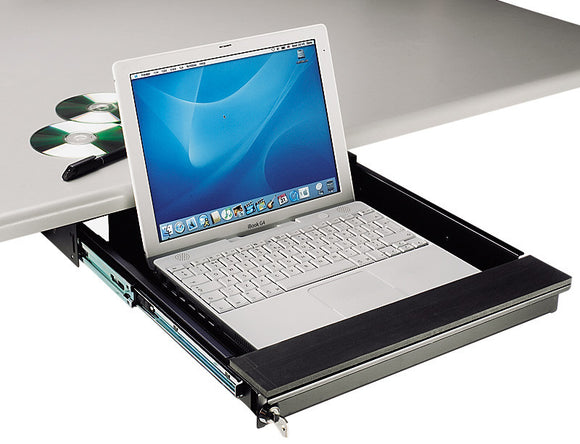 TecNec Under Desk Mount Lockable Laptop Drawer for Laptops to 17 In.