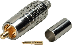 Connectronics TN-RCAV4D 75 Ohm RCA Crimp Connector for Canare L-4CFB or Belden 1505A or 1506A or 8241F