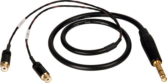 TecNec Premium Y-Cable - 1/4in Stereo Male to 2 RCA Females 3FT