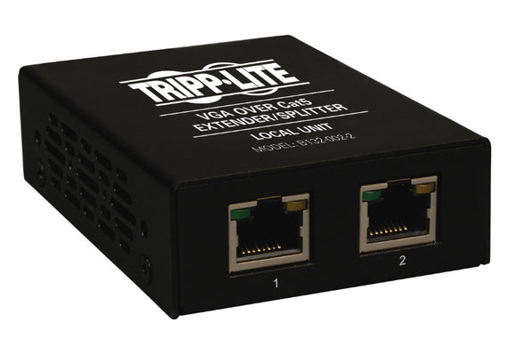 Tripp Lite B132-002-2 2-Port VGA over Cat5/Cat6 Extender Splitter Box-Style Transmitter with EDID - Up to 1000 Feet