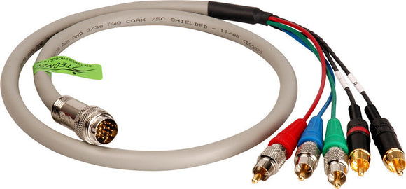 2 RCA Audio and 3 RCA Component Video Twist Lead for Twist and Pull Breakaway Cable 3FT