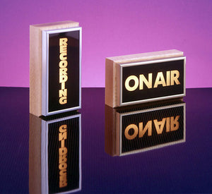 Horizontal Studio Warning Light - On-Air in Silver Lettering