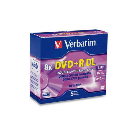 Verbatim 95311 8x DVD+R Double Layer Media 5 Pack