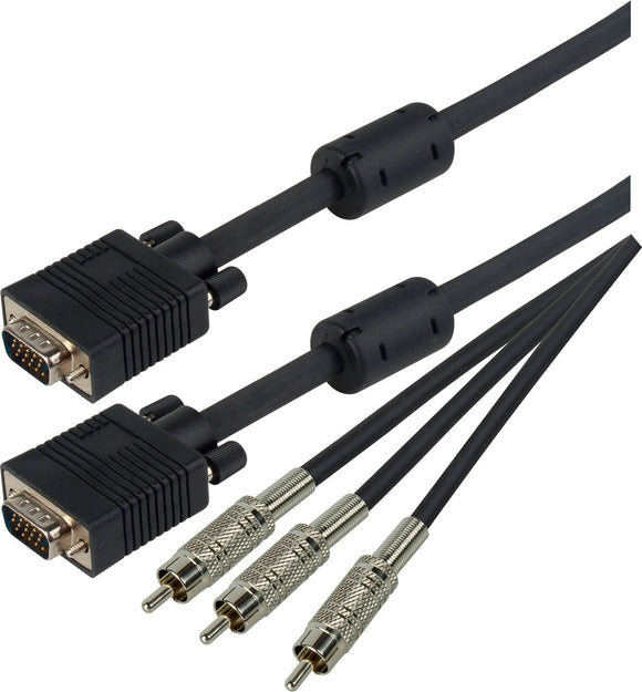 TecNec Premium HD15 VGA to 3 RCA Component Cable 15FT