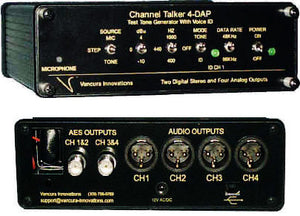 Vancura Innovations Channel Talker CT-4DAP Test Tone Generator with 2 Digital and 4 Analog Ch and ID