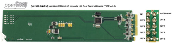 Ward-Beck openGear M6203A-3GRM complete with Rear Terminal Module T6301-3G
