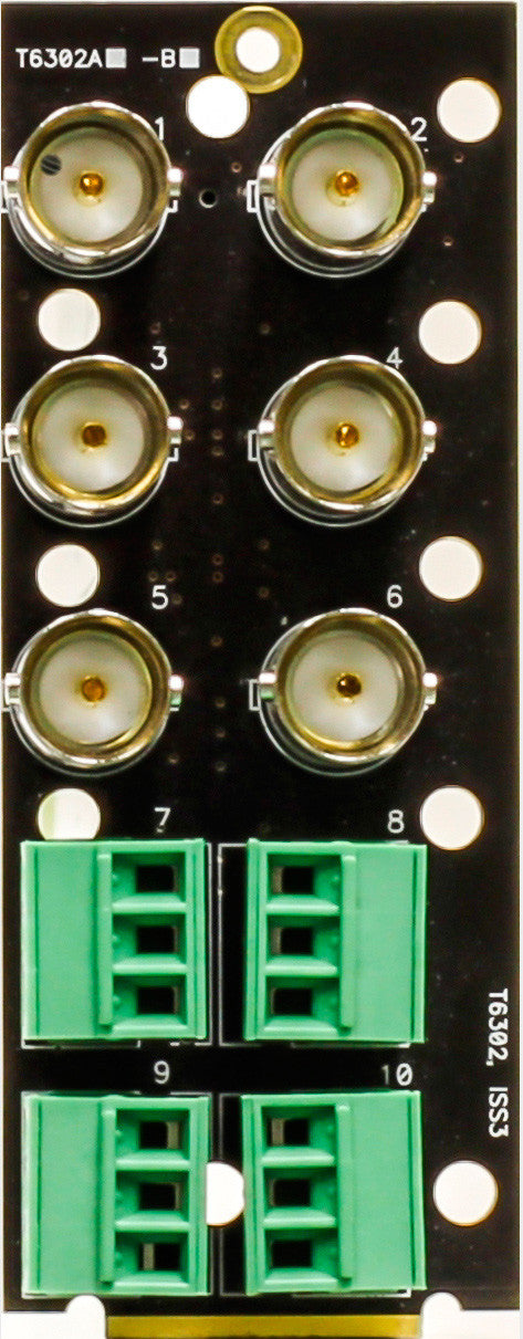 Ward-Beck T6302A Single Card 6 BNC/4 3-Pin Terminal Block Rear Module