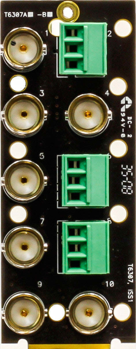 Ward-Beck T6307A Single Card 7 BNC/3 3-Pin Terminal Block Rear Module