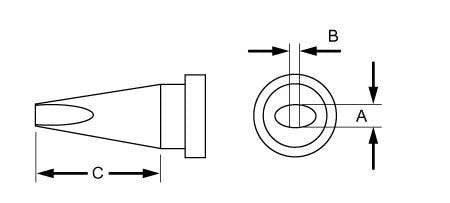 Weller LT1 .010in x .43In Reach Round LT Series Tip