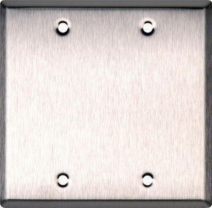 Blank Stainless Steel Double-Gang Wall Plate