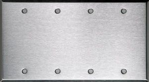 Blank 4-Gang Stainless Steel Wallplate