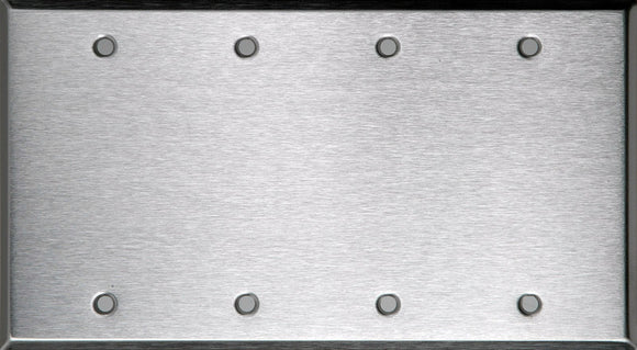 Blank 4-Gang Black Anodized Aluminum Wallplate