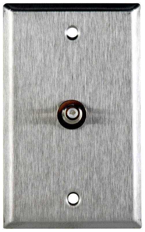 Single-Gang Black Anodized Aluminum Wall Plate With 1 RCA Feed-Thru Barrel