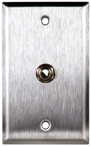 Single-Gang Stainless Steel Wall Plate with 1 1/4-Inch TRS Phone Jack