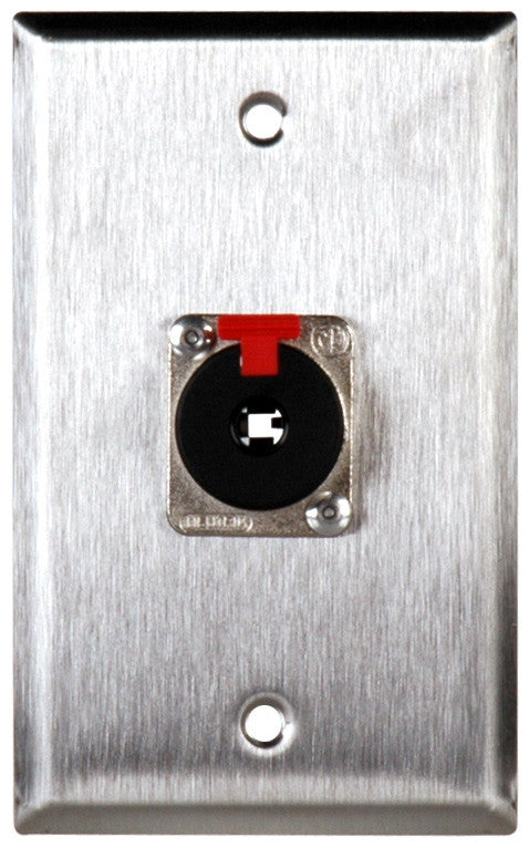 Single-Gang Clear Anodized Wall Plate with 1 NJ3FP6C 1/4-In. TRS Latching Jack