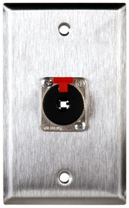 Single-Gang Gray Lexan Wall Plate with 1 NJ3FP6C 1/4-Inch TRS Latching Jack